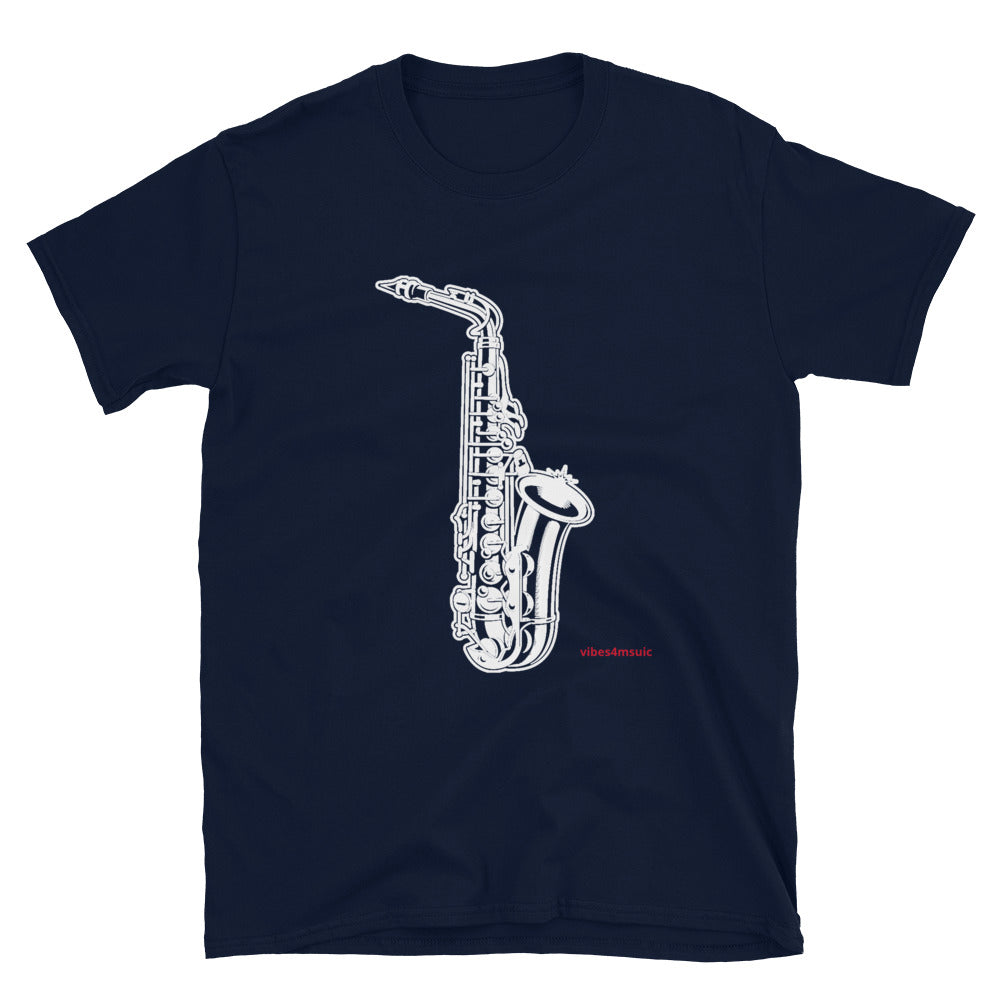 Saxophone Music Blue Graphic T-Shirt