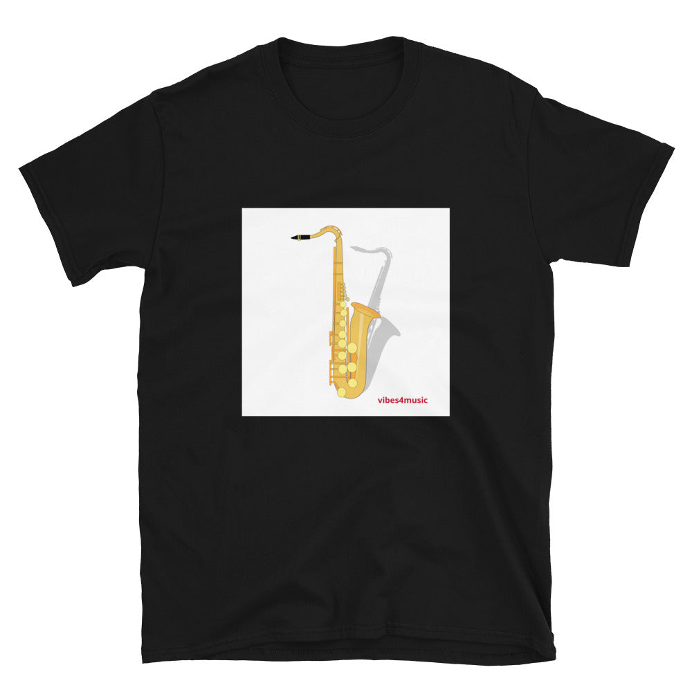 Shadow Saxophone Black Graphic T-Shirt