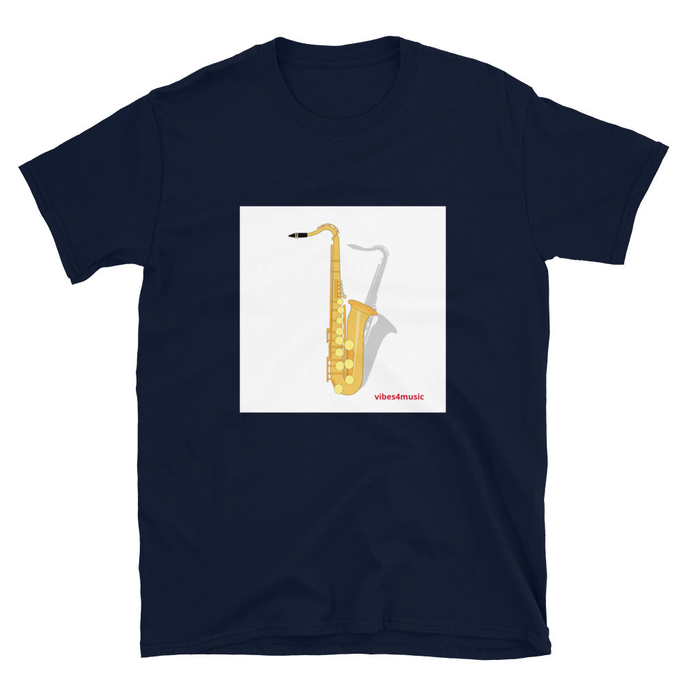Shadow Saxophone Blue Graphic T-Shirt
