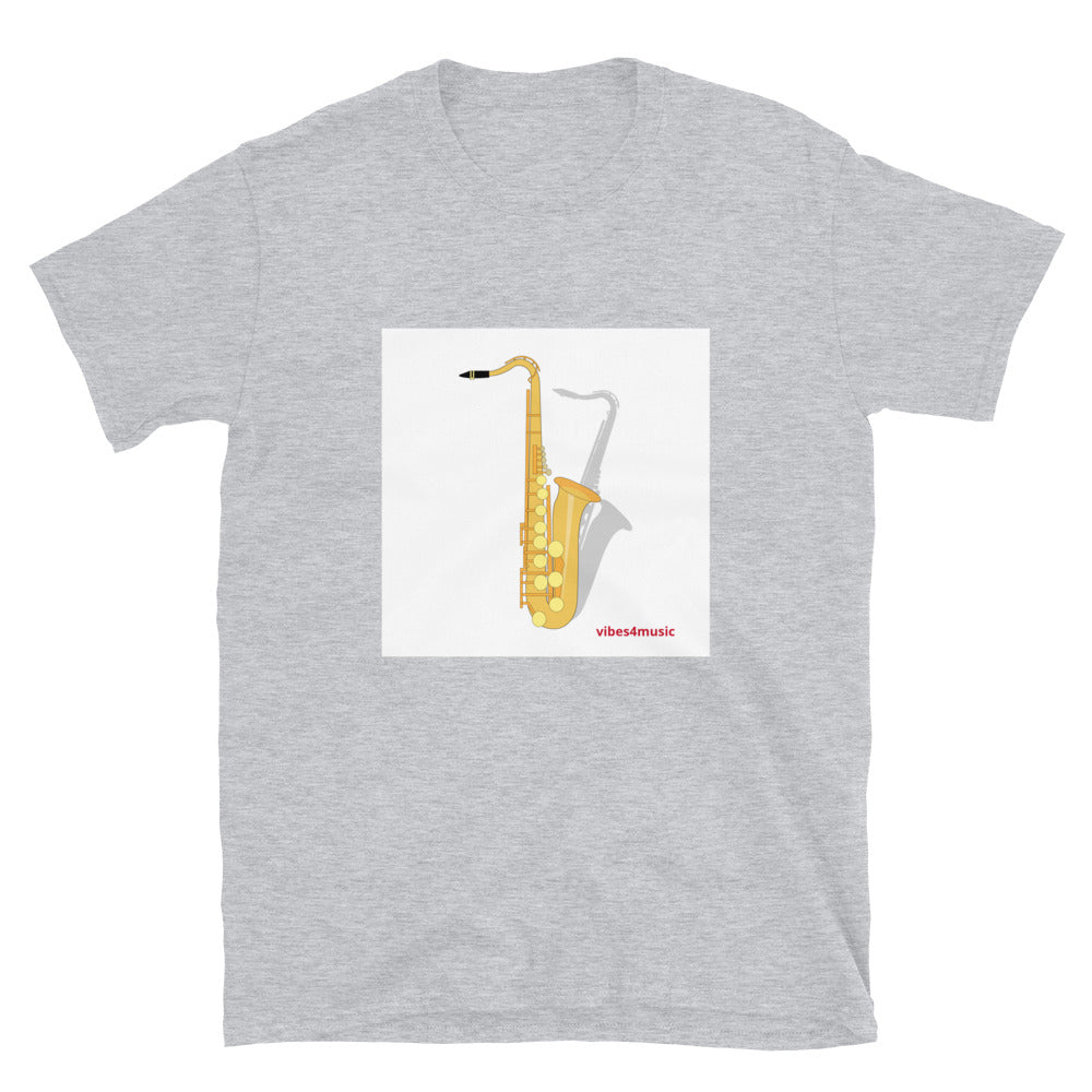 Shadow Saxophone Grey Graphic T-Shirt