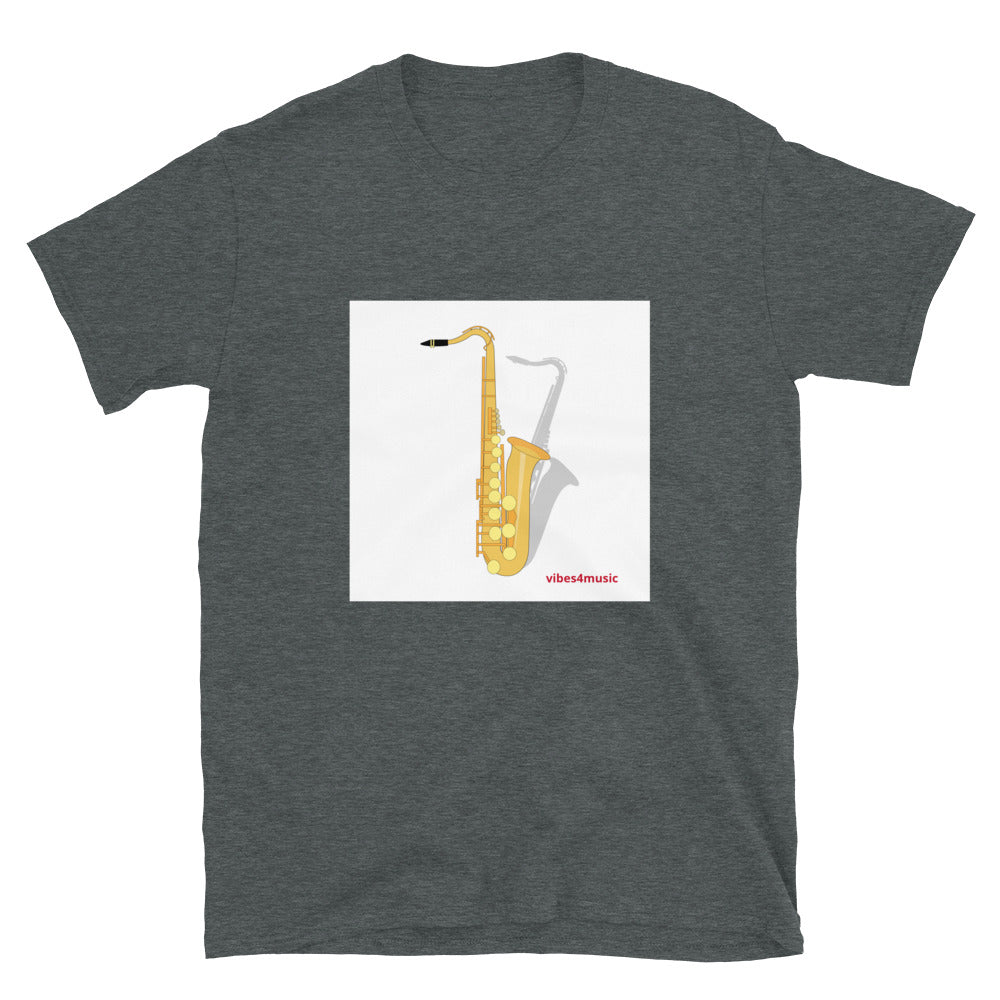 Shadow Saxophone Heather Grey Graphic T-Shirt