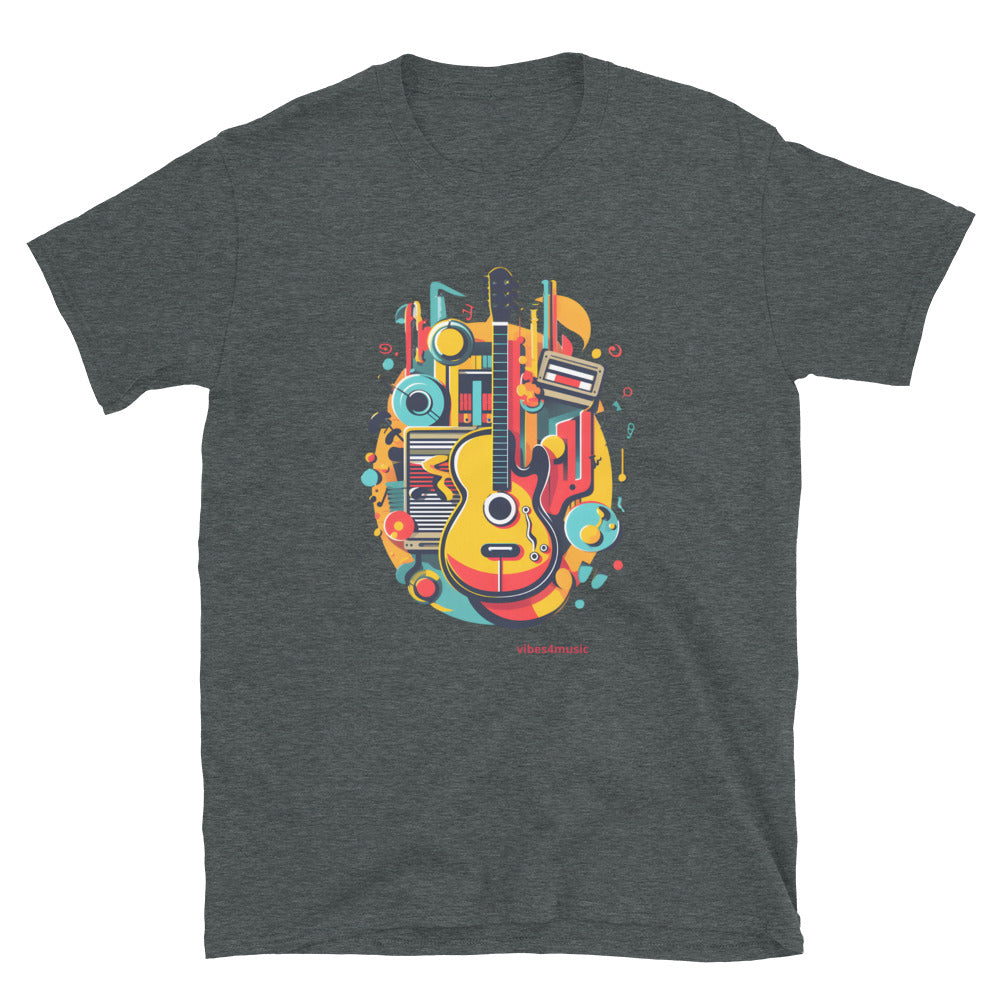 abstract guitar music heather grey graphic t-shirt