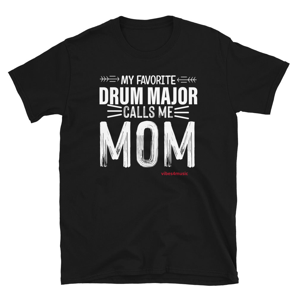drum major calls me mom graphic black music t-shirt