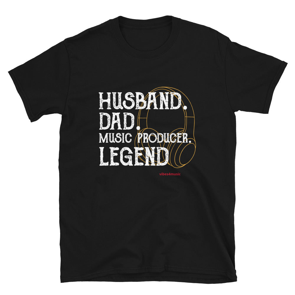 husband dad music producer legend black graphic t-shirt
