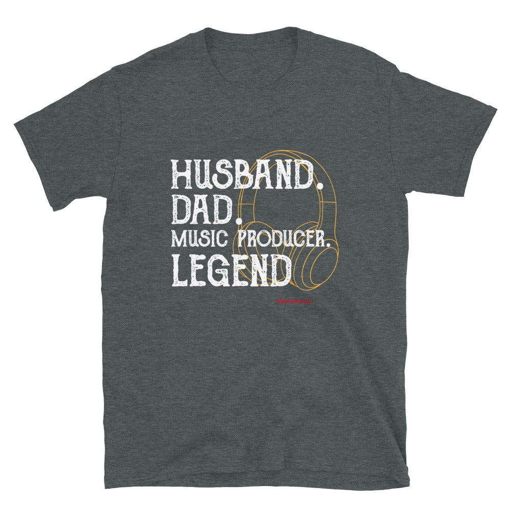 husband dad music producer legend heather grey graphic t-shirt