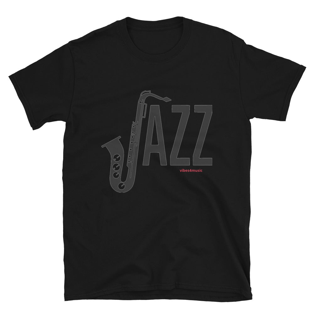 jazz music saxophone black graphic t-shirt