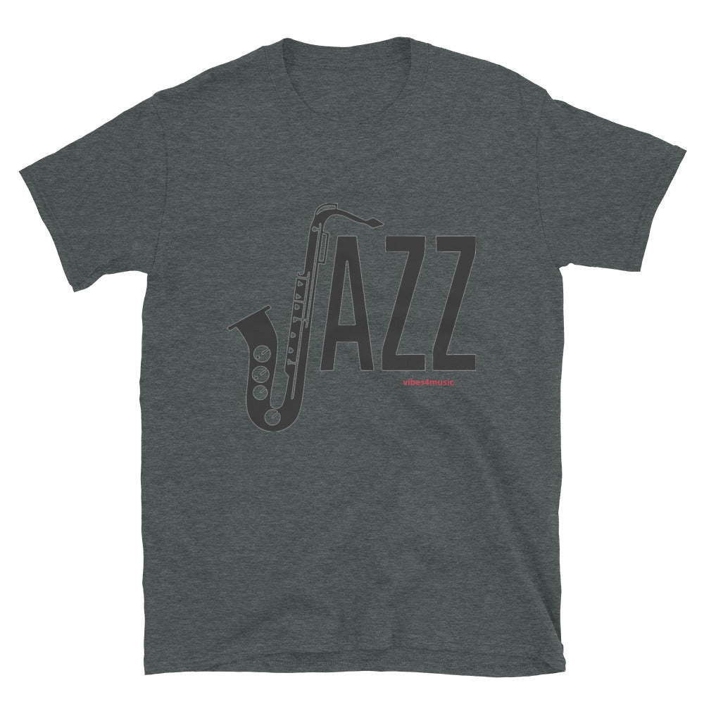 jazz music saxophone heather grey graphic t-shirt