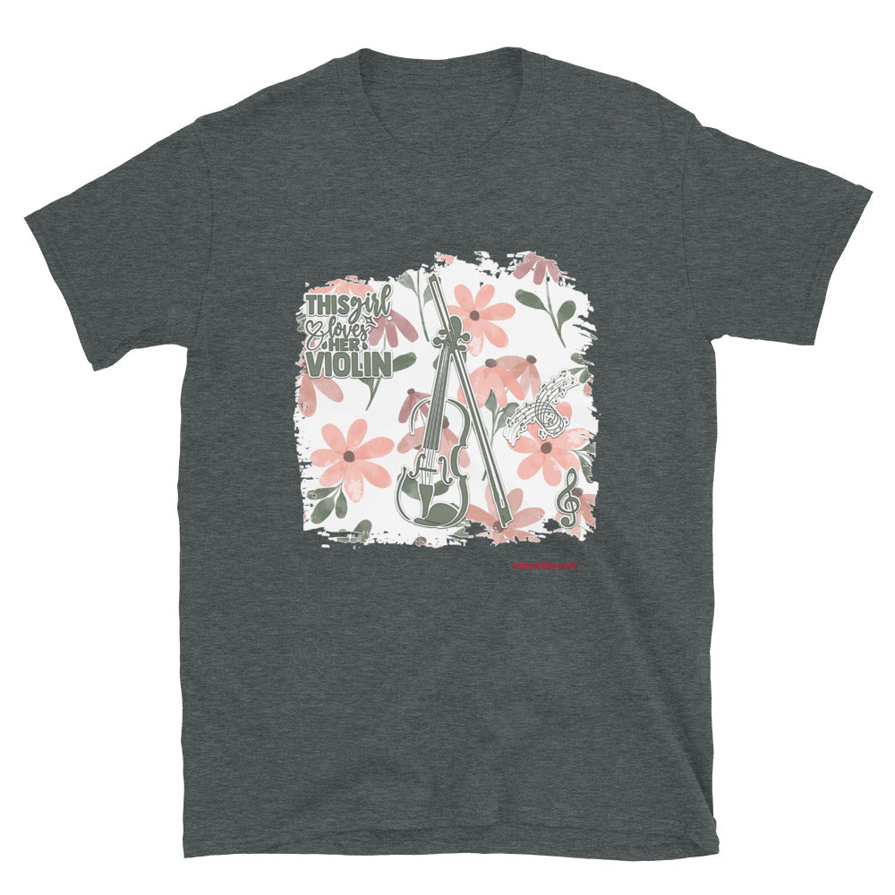 This Girl Loves Her Violin Floral Print