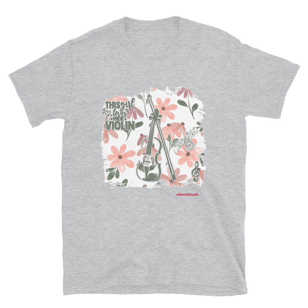 This Girl Loves Her Violin Floral Print
