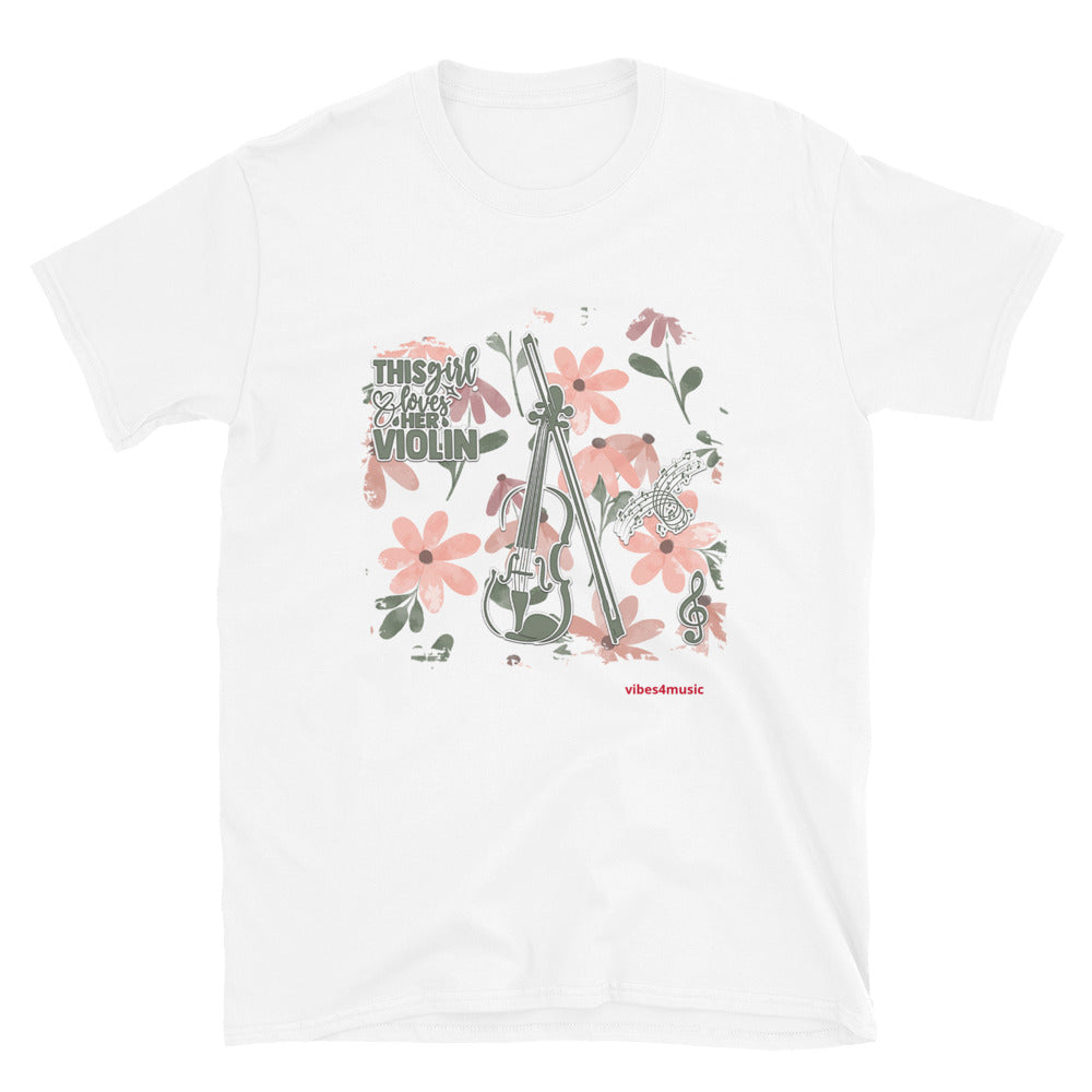 This Girl Loves Her Violin Floral Print