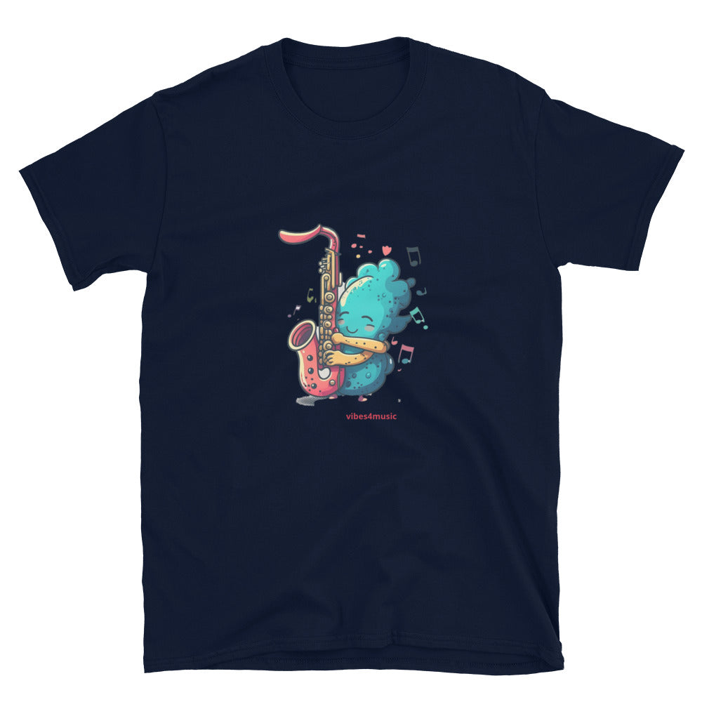 Saxophone Love Blue Graphic T-Shirt