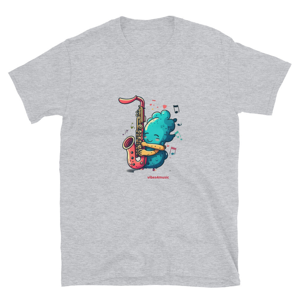 Saxophone Love Grey Graphic T-Shirt