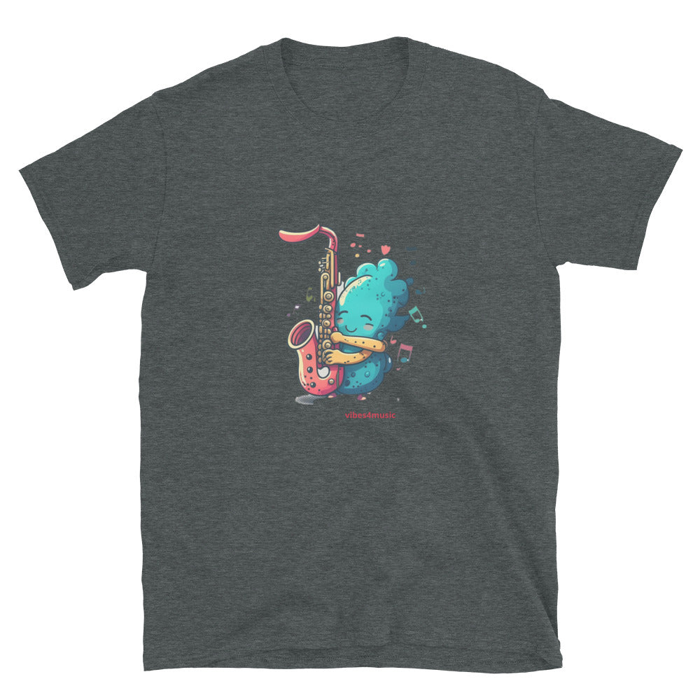 Saxophone Love Heather Grey Graphic T-Shirt