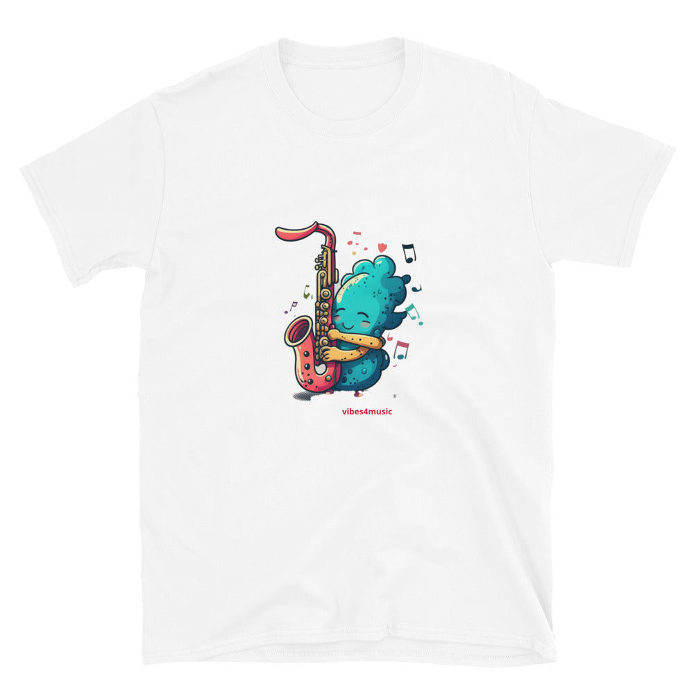 Saxophone Love White Graphic T-Shirt