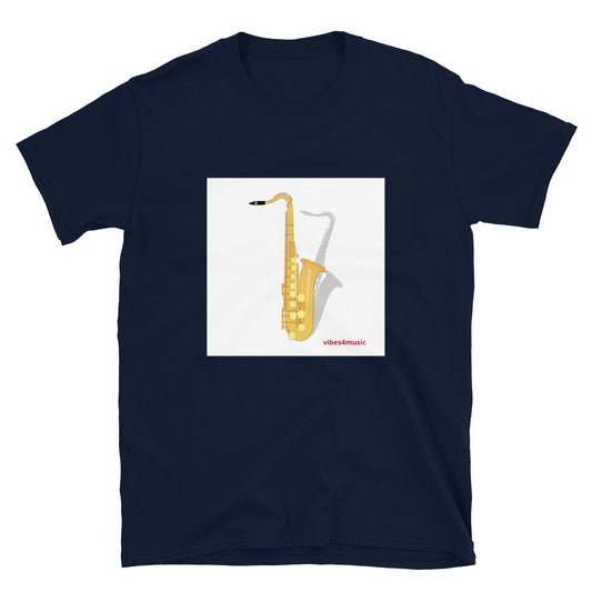 Shadow Saxophone Blue Graphic T-Shirt