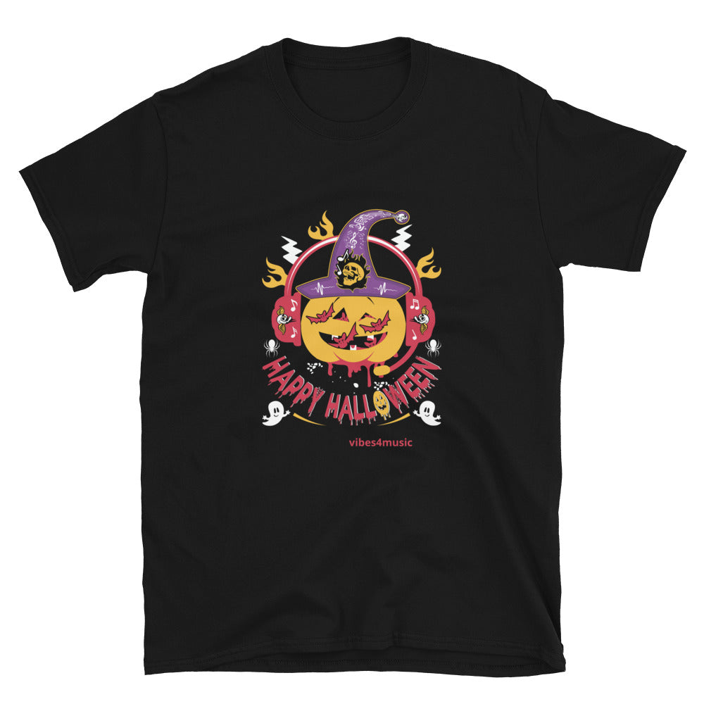 halloween music black graphic t-shirt