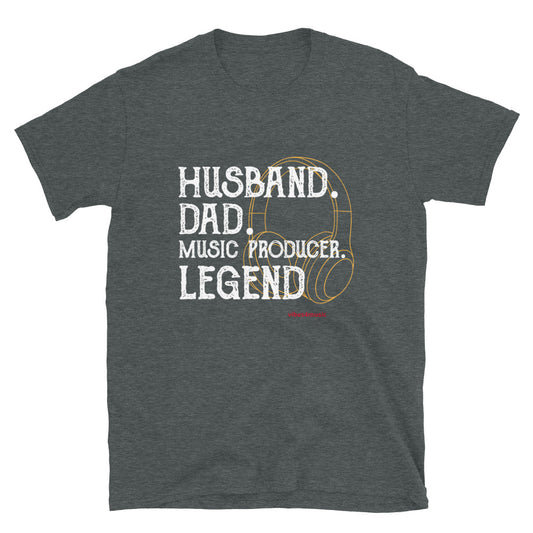 husband dad music producer legend heather grey graphic t-shirt
