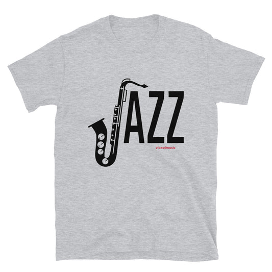 jazz music saxophone grey graphic t-shirt