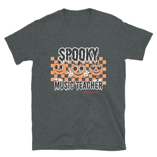 music teacher halloween heather grey graphic t-shirt 