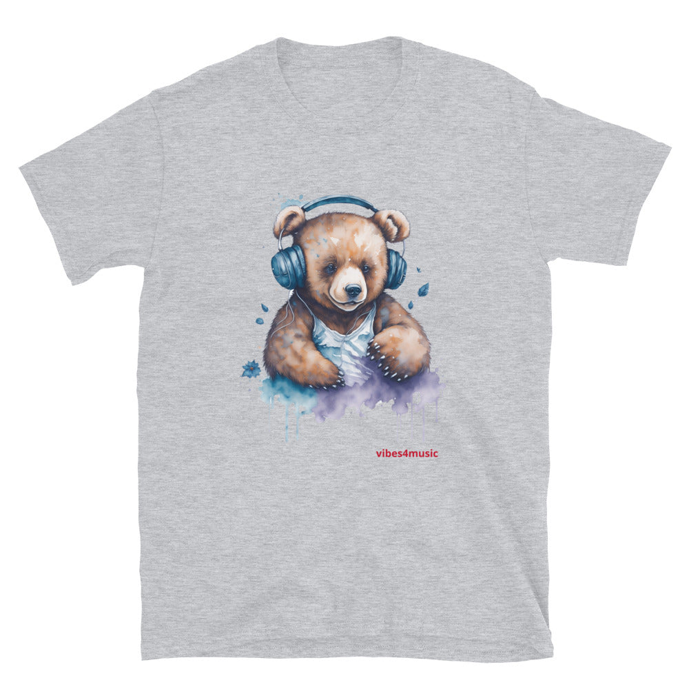 Bear With Headphone | Music Graphic Tees | Vibes4Music